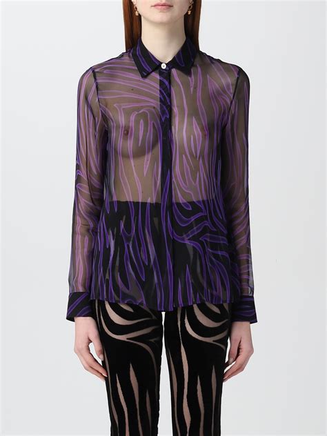 camicia viola versace|VERSACE: Camicia in seta .